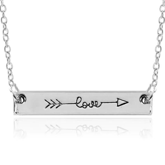 🌺4/$25🌺 New Engraved Bar Pendant Necklace - Picture 2 of 2